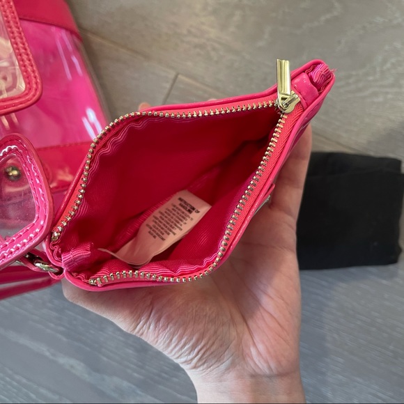 EUC ❤️‍🔥 TRANSPARENT NEON PINK 🩷 handbag handheld bag 🇭🇰i.t Katie Judith - Picture 10 of 15